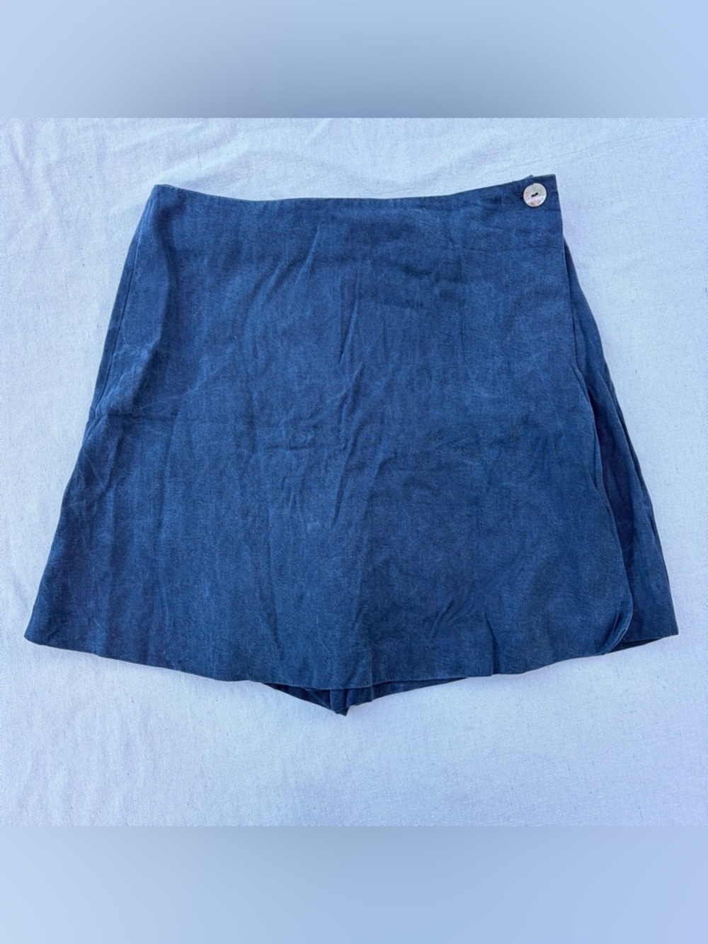 Vintage 90s Karen Kane Navy Mini Wrap Skort, Summer Cottagecore